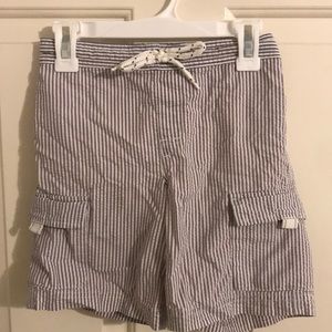Lands end boys purple stripe swim trunks